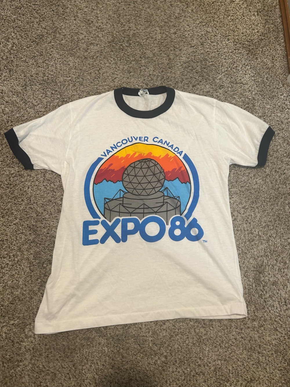 Vintage Expo 86 Vancouver Canada Graphic Ringer Tee